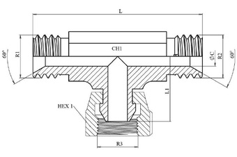 Тройник BSP 3/8" (Ш-Г-Ш)