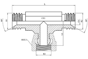 Тройник BSP 3/8" (Ш-Г-Ш)