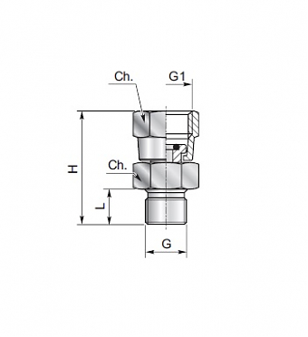 Адаптер в тело 1/2" под манометр 1/2"