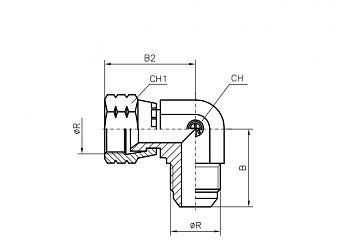 УГЛОВОЙ АДАПТЕР 90° JIC 37° (Ш-Г)