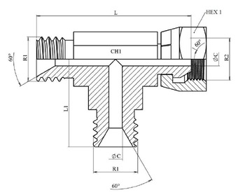 Тройник BSP 1/4" (Ш-Ш-Г)