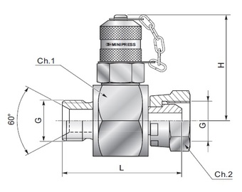 Точка измерения давления М16х2,0 проходник BSP 1/4" (Ш-Г)
