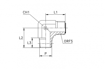 УГЛОВОЙ АДАПТЕР 90° MALE ORFS - MALE NPT 60°